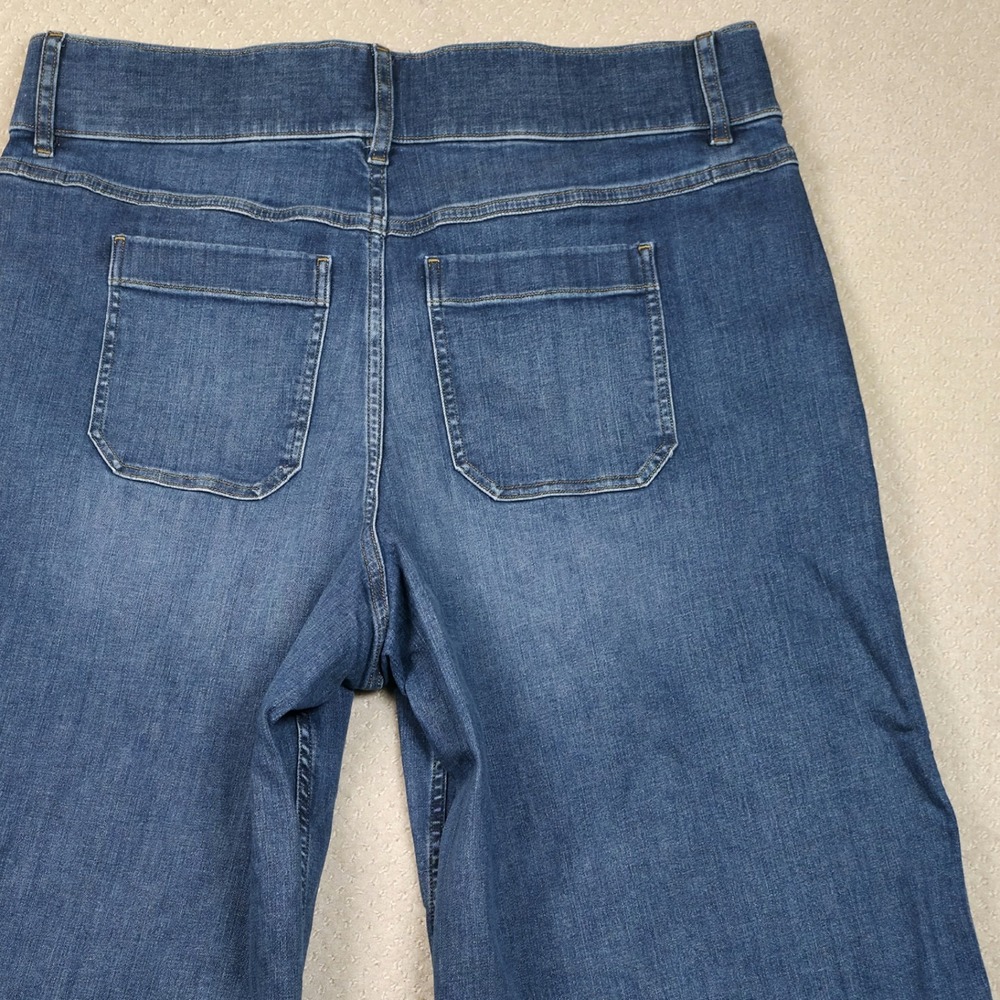 SPANX Wide Leg Denim-Blue Cropped Jeans - Picture 4 of 13